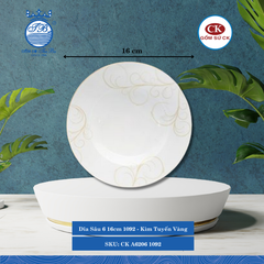 Dĩa Sâu L1 1092 Kim Tuyến Vàng (Nhiều Size) CK Sứ