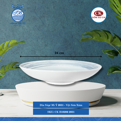 Dĩa Súp/ Mì Ý Hoa Văn 2031 - Vệt Sơn Xám Ø: 24cm CK Sứ CK B10206 2031