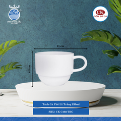 Tách Cà Phê C101, C102, C103 Trắng (Nhiều Size) CK Sứ
