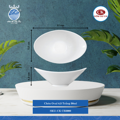 Chén Oval Trắng (Nhiều Size) CK Sứ