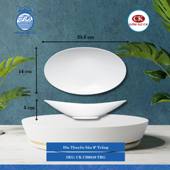 Dĩa Thuyền Sâu Trắng (Nhiều Size) CK Sứ