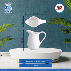 Bình Sữa G011, G012, G013, G014 Trắng (Nhiều Size) CK Sứ