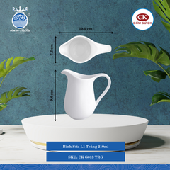 Bình Sữa G011, G012, G013, G014 Trắng (Nhiều Size) CK Sứ
