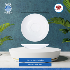 Dĩa Lót Tách Trắng TRG Ø: 12.8cm Cao: 2cm CK Sứ CK S091 TRG