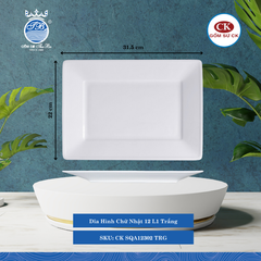 Dĩa Hình Chữ Nhật SQA Trắng (Nhiều Size) CK Sứ