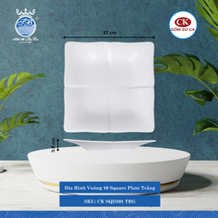 Dĩa Hình Vuông SQD Trắng (Nhiều Size) CK Sứ
