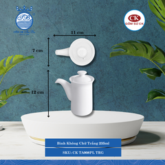 Bình Không Chữ Trắng 000F 235ml Dài: 11cm Rộng: 7cm Cao: 12cm CK Sứ CK TA008PL TRG