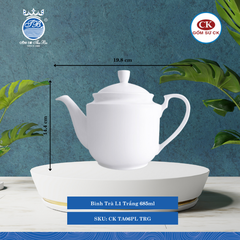 Bình Trà TA06PL, TA06PL-1, TA16PL Trắng (Nhiều Size) CK Sứ