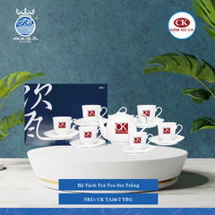 Bộ Tách Trà Trắng (Nhiều Size) CK Sứ