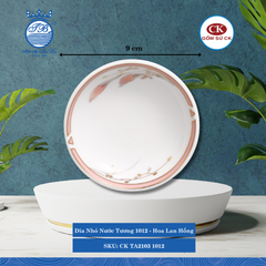 Dĩa Nhỏ Nước Tương LĐB 1012 - Hoa Lan Hồng Ø: 9cm 60ml Cao: 2.5cm CK Sứ CK TA2103 1012