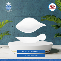 Dĩa Nhỏ Tạo Hình Trắng TRG Dài: 10cm Rộng: 5cm Cao: 2cm CK Sứ CK TA48 TRG