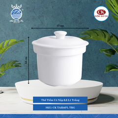 Thố Tiềm Có Nắp Trắng (Nhiều Size) CK Sứ