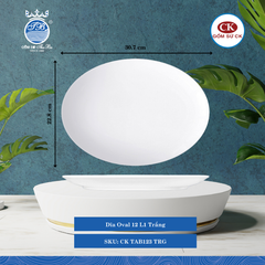 Dĩa Oval Ảo Trắng (Nhiều Size) CK Sứ