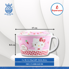 Ca Mì Có Nắp 5.25" Hoa Văn Trẻ Em Hello Kitty Ø: 17cm 800ml Cao: 9.5cm Superware Nhựa CL1080-5.25 HK