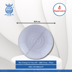 Dĩa Tương Có Vân 3.5" J&K Trơn Plain (Trắng Trơn) Ø: 8.9cm 70ml Cao: 1.2cm Superware Nhựa DV129-3.5 P
