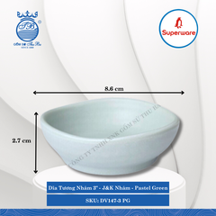 Dĩa Tương Nhám 3" J&K Nhám Pastel Green (Xanh Phấn) Dài: 8.6cm Rộng: 8.6cm Cao: 2.7cm Superware Nhựa DV147-3 PG