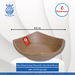 Dĩa Tương Vuông Nhám 3.6" J&K Nhám Clay Dark Brown (Nâu Đất Đậm) Dài: 9.5cm Rộng: 9.5cm Cao: 3.5cm Superware Nhựa DV177-3.6 CDB