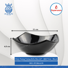 Chén Tương Vuông Kiểu Hàn J&K Trơn Black (Nhiều Size) Superware Nhựa
