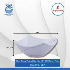 Chén Tương Vuông Kiểu Hàn J&K Trơn Plain (Nhiều Size) Superware Nhựa