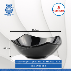 Chén Tương Vuông Kiểu Hàn J&K Trơn Black (Nhiều Size) Superware Nhựa