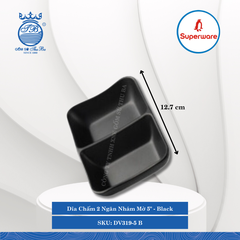 Dĩa Chấm 2 Ngăn Nhám Mờ 5" J&K Nhám Mờ Black (Đen) Dài: 12.7cm Rộng: 8.2cm Cao: 2.8cm Superware Nhựa DV319-5 B