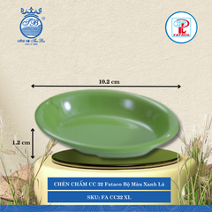 CHÉN CHẤM CC 32 Fataco Bộ Màu Xanh Lá Dài: 10.2cm Rộng: 7.8cm Cao: 1.2cm Nhựa FA CC32 XL