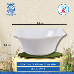 CHÉN CHẤM CC 37 Fataco Bộ Màu Trắng Dài: 9.6cm Rộng: 8.5cm Cao: 3.7cm Nhựa FA CC37 T