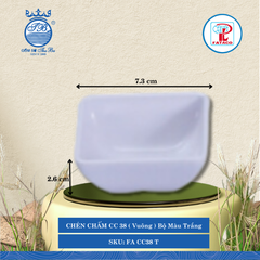CHÉN CHẤM CC 38 ( Vuông ) Fataco Bộ Màu Trắng Dài: 7.3cm Rộng: 7.3cm Cao: 2.6cm Nhựa FA CC38 T