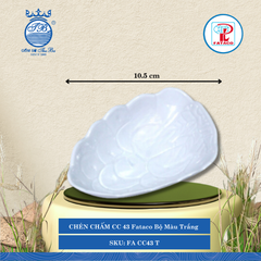 CHÉN CHẤM CC 43 Fataco Bộ Màu Trắng Dài: 10.5cm Rộng: 7.5cm Cao: 2.9cm Nhựa FA CC43 T