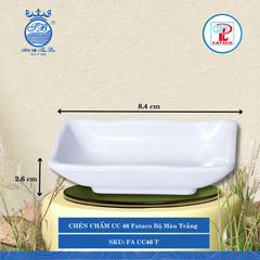 CHÉN CHẤM CC 46 Fataco Bộ Màu Trắng Dài: 8.4cm Rộng: 5.4cm Cao: 2.6cm Nhựa FA CC46 T