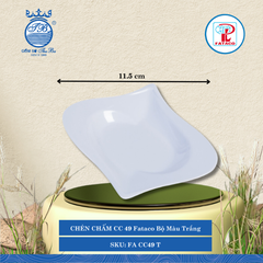 CHÉN CHẤM CC 49 Fataco Bộ Màu Trắng Dài: 11.5cm Rộng: 10.5cm Cao: 2.2cm Nhựa FA CC49 T