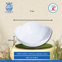 CHÉN CHẤM CC 50 Fataco Bộ Màu Trắng Ø: 7cm Cao: 2.2cm Nhựa FA CC50 T