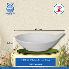 CHÉN CO 39 Fataco Bộ Màu Trắng Dài: 13.7cm Rộng: 11.8cm Cao: 2.8cm Nhựa FA CO39 T