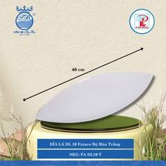 DĨA LÁ DL 19 Fataco Bộ Màu Trắng Dài: 46cm Rộng: 19.5cm Cao: 4.5cm Nhựa FA DL19 T