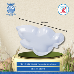 DĨA LÁ SÂU DLS 07 Fataco Bộ Màu Trắng Dài: 22.5cm Rộng: 20cm Cao: 3.2cm Nhựa FA DLS7 T