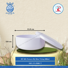 HỦ 201 Fataco Bộ Màu Trắng Ø: 11.6cm 300ml Cao: 5.9cm Nhựa FA H201 T