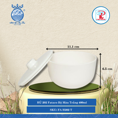 HỦ 202 Fataco Bộ Màu Trắng Ø: 11.1cm 400ml Cao: 6.5cm Nhựa FA H202 T