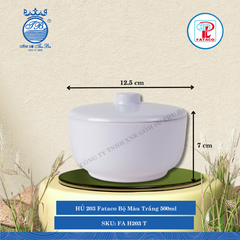 HỦ 203 Fataco Bộ Màu Trắng Ø: 12.5cm 500ml Cao: 7cm Nhựa FA H203 T