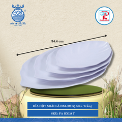 Dĩa Hột Xoài Lá HXL 06, HXL 07, HXL 08, HXL 09 Fataco Bộ Màu Trắng (Nhiều Size) Nhựa