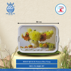 KHAY QUAI 21 Fataco Hoa Vàng Dài: 52cm Rộng: 38cm Cao: 5.6cm Nhựa FA KQ21 HV