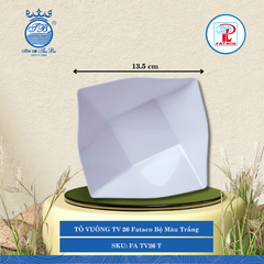 Tô Vuông TV 26, TV 27, TV 28, TV 29 Fataco Bộ Màu Trắng (Nhiều Size) Nhựa