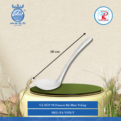 VÁ SÚP 73 Fataco Bộ Màu Trắng Dài: 16cm Rộng: 5.5cm Nhựa FA VS73 T