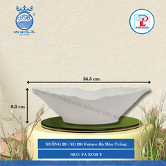 XUỒNG 29 ( XO 29) Fataco Bộ Màu Trắng Dài: 34.5cm Rộng: 19cm Cao: 8.3cm Nhựa FA XO29 T