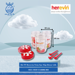 Hủ Tròn Sọc Nắp Decor (Giao Màu Ngẫu Nhiên) Herevin Thủy Tinh