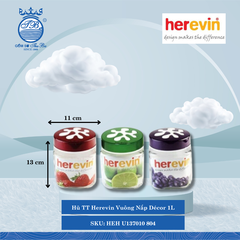 Hủ Vuông Nắp Decor (Giao Màu Ngẫu Nhiên) Herevin Thủy Tinh
