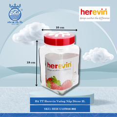 Hủ Vuông Nắp Decor (Giao Màu Ngẫu Nhiên) Herevin Thủy Tinh