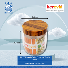 Hủ Tròn Trơn Nắp Woody (Nhiều Size) Herevin Thủy Tinh
