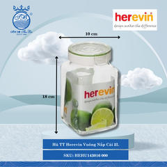 Hủ Vuông Nắp Cài (Nhiều Size) (Giao Màu Ngẫu Nhiên) Herevin Thủy Tinh