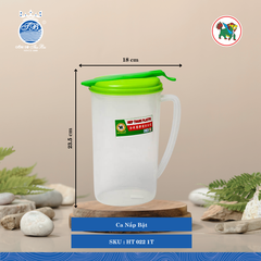 Ca Nắp Bật Dài: 18cm Rộng: 10cm Cao: 23.5cm Hiệp Thành Nhựa HT 022 1T (Giao Màu Ngẫu Nhiên)