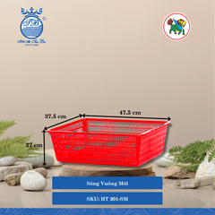 Sóng Vuông Mới Dài: 47.5cm Rộng: 37.5cm Cao: 27cm Hiệp Thành Nhựa HT 201-SM (Giao Màu Ngẫu Nhiên)